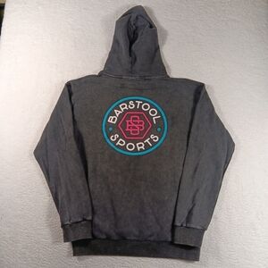 Barstool Sports Hoodie Mens Large Gray Pullover HeavyWeight Logo